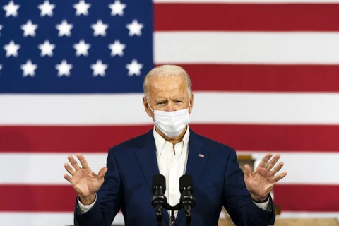 Ông Joe Biden phát biểu trong chuyến vận động tranh cử tại Wisconsin. (Nguồn: AP)