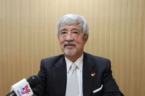 Ông Hiroyuki Moribe, Giám đốc Điều hành Viện Nghiên cứu Kinh tế Việt Nam (OERI) của Nhật Bản, trả lời phỏng vấn TTXVN. (Ảnh: Đức Thịnh/TTXVN)