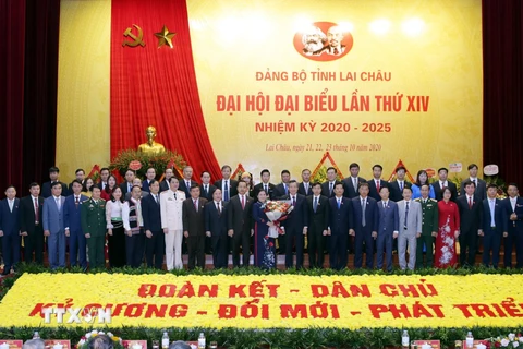 Ban Chấp hành Đảng bộ tỉnh Lai Châu nhiệm kỳ 2020-2025. (Ảnh: Quý Trung/TTXVN)
