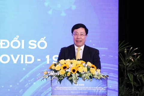 Phó Thủ tướng, Bộ trưởng Bộ Ngoại giao Phạm Bình Minh phát biểu chỉ đạo Hội nghị. (Ảnh: Xuân Khu/TTXVN)