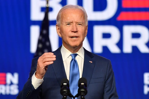 Ông Joe Biden phát biểu trong cuộc họp báo tại Wilmington, Delaware. (Ảnh: AFP/TTXVN)