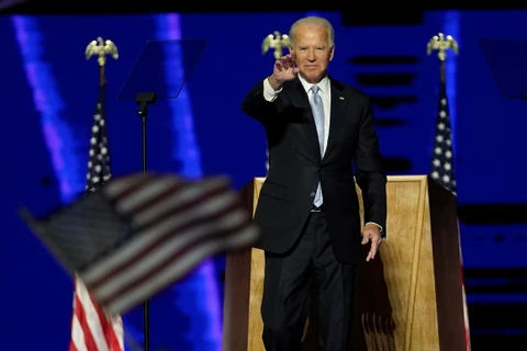 Ông Joe Biden phát biểu tại Wilmington, bang Delaware, Mỹ, ngày 7/11. (Ảnh: AFP/TTXVN)