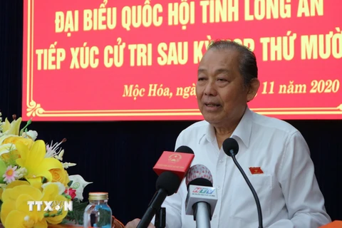 Phó Thủ tướng Trương Hòa Bình tiếp xúc cử tri tại tỉnh Long An