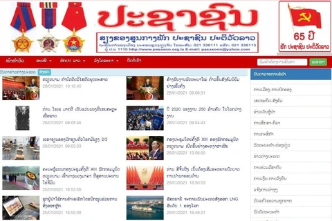Báo Pasaxon có nhiều bài viết về Đại hội đại biểu toàn quốc lần thứ XIII của Đảng Cộng sản Việt Nam. (Ảnh: Phạm Kiên/TTXVN)