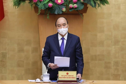 Thủ tướng Nguyễn Xuân Phúc phát biểu chỉ đạo. (Ảnh: Thống Nhất/TTXVN)