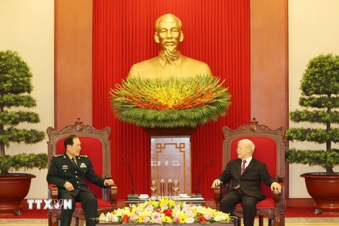 [Photo] Tổng Bí thư tiếp Bộ trưởng Bộ Quốc phòng Trung Quốc