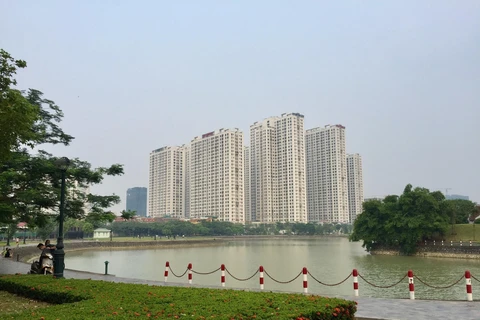 Khu đô thị "Thành phố Giao lưu" có quy mô 95 ha với hàng vạn người dân đang sinh sống. (Ảnh: Nguyễn Thắng/TTXVN)