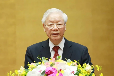 Tổng Bí thư Nguyễn Phú Trọng phát biểu chỉ đạo Hội nghị. (Ảnh: Phương Hoa/TTXVN)