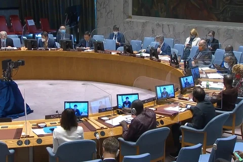 Một cuộc họp của Hội đồng Bảo an Liên hợp quốc bàn về tình hình ở Sudan. (Ảnh: Hữu Thanh/TTXVN)