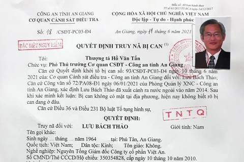 Truy nã đặc biệt nguy hiểm đối với nguyên TGĐ Công ty Cổ phần Việt An