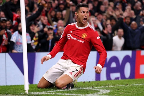 Ronaldo ăn mừng sau bàn ấn định chiến thắng. (Nguồn: Getty Images)