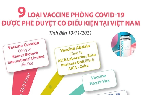 9 loại vaccine phòng COVID-19 được phê duyệt có điều kiện tại Việt Nam