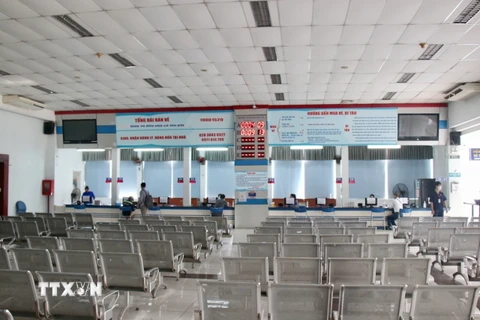 Khu vực bán vé Tết Nhâm Dần 2022 tại ga Sài Gòn vắng vẻ trong ngày đầu mở bán. (Ảnh: Tiến Lực/TTXVN)