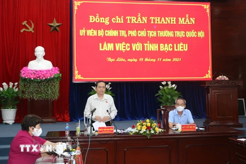 Phó Chủ tịch Thường trực Quốc hội Trần Thanh Mẫn làm việc tại Bạc Liêu