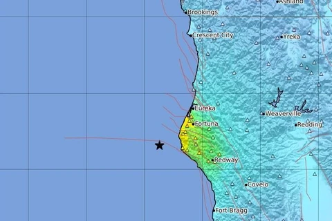 Mỹ: Động đất có độ lớn 6,2 xảy ra ngoài khơi bang California