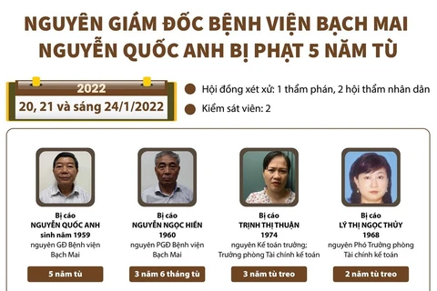 [Infographics] Nguyên Giám đốc Bệnh viện Bạch Mai bị phạt 5 năm tù