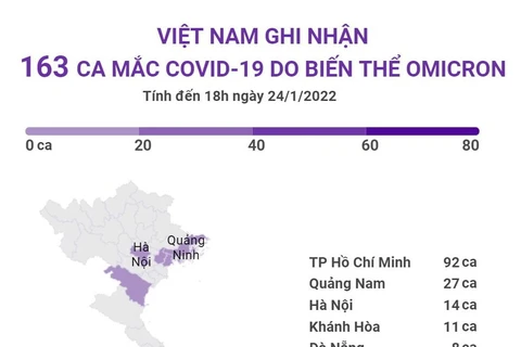 Việt Nam ghi nhận 163 ca mắc COVID-19 do biến thể Omicron