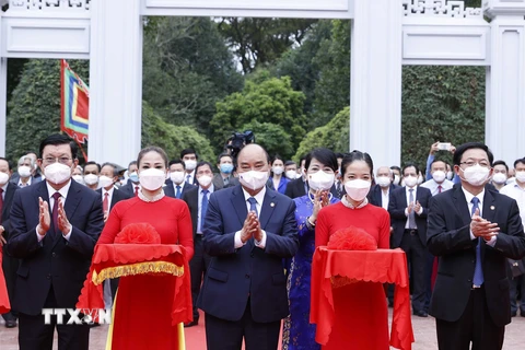 Hình ảnh Chủ tịch nước dự Lễ khánh thành Đền thờ Tây Sơn Tam Kiệt