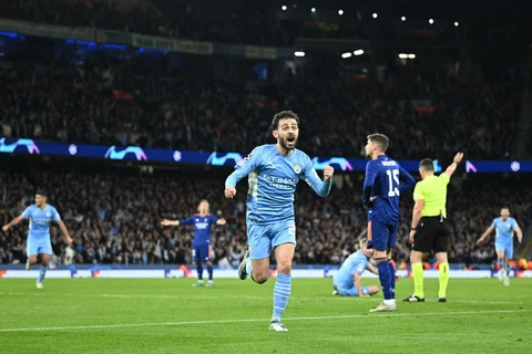 Man City giành chiến thắng 4-3 trước Real ở bán kết lượt đi. (Nguồn: Getty Images)