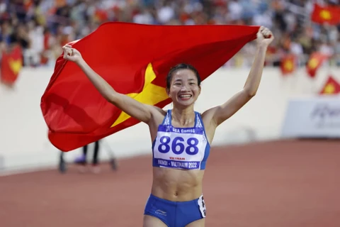 Nguyễn Thị Oanh giành hat-trick huy chương Vàng tại SEA Games 31. (Ảnh: Hải An/Vietnam+)