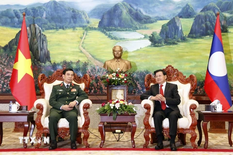 Lãnh đạo Đảng, Nhà nước Lào tiếp Bộ trưởng Bộ Quốc phòng Việt Nam