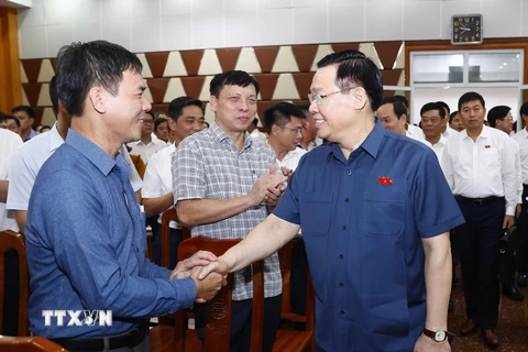 [Photo] Chủ tịch Quốc hội Vương Đình Huệ tiếp xúc cử tri Hải Phòng
