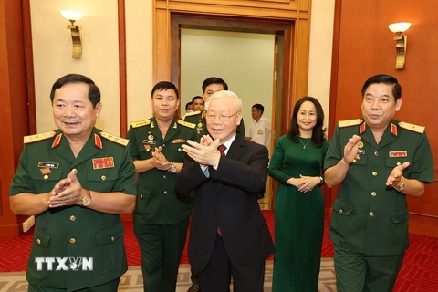 Tổng Bí thư Nguyễn Phú Trọng gặp mặt đại biểu thanh niên Quân đội