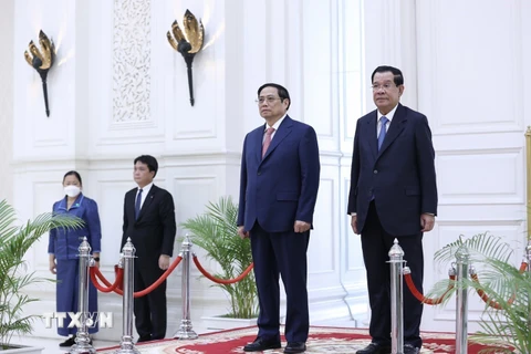 Lễ đón Thủ tướng Phạm Minh Chính thăm chính thức Vương quốc Campuchia