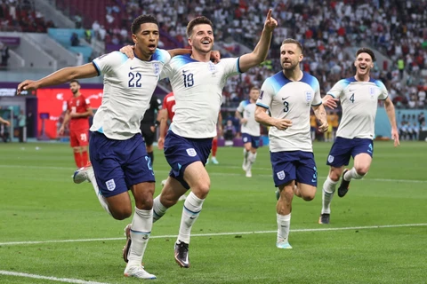Niềm vui của tuyển Anh sau bàn thắng của Jude Bellingham. (Nguồn: AFP)