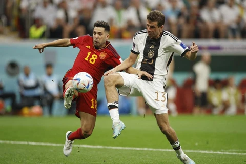 Đức và Tây Ban Nha bất phân thắng bại ở Al Bayt.(Nguồn: Reuters)