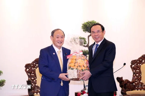 Lãnh đạo Thành phố Hồ Chí Minh tiếp nguyên Thủ tướng Nhật Bản 