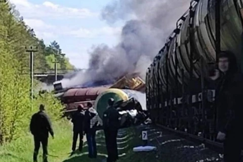 Nổ đường ray xe lửa tại tỉnh biên giới của Nga với Ukraine