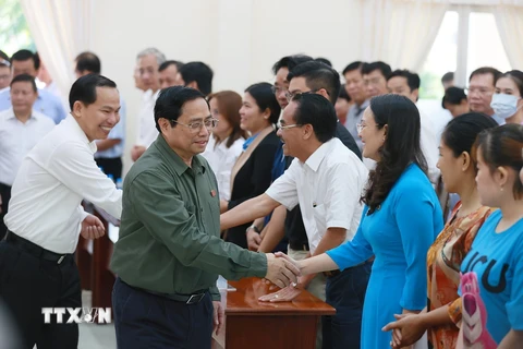 [Photo] Thủ tướng Phạm Minh Chính tiếp xúc cử tri thành phố Cần Thơ