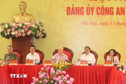 [Photo] Tổng Bí thư chỉ đạo Hội nghị Đảng ủy Công an Trung ương