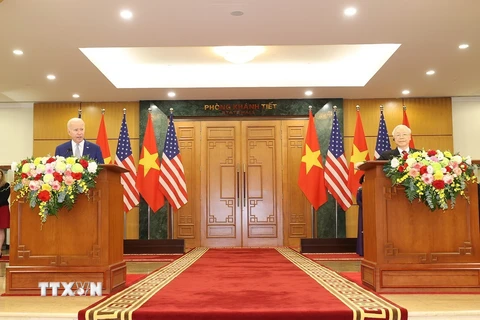 Tổng Bí thư Nguyễn Phú Trọng và Tổng thống Hoa Kỳ Họp báo Chung