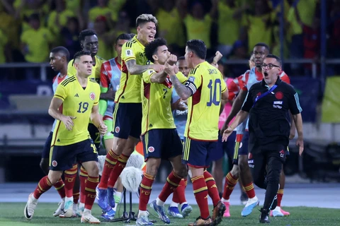 Niềm vui của cầu thủ Colombia. (Nguồn: Reuters)