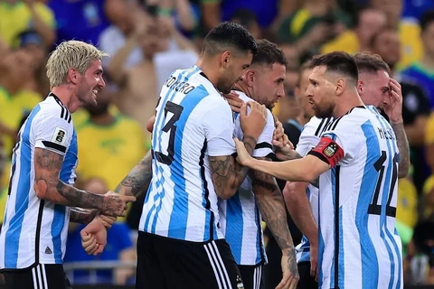 Niềm vui của các cầu thủ Argentina. (Nguồn: Getty Images)