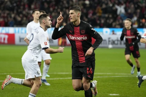 Patrik Schick giúp Leverkusen tiếp tục bất bại. (Nguồn: Getty Images)