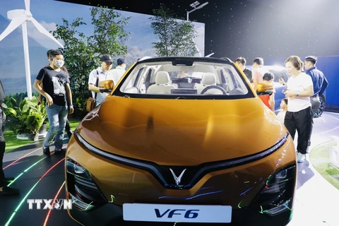 Các đại lý sẽ bắt đầu kinh doanh mẫu VF 8, tiếp sau đó là VF 6, VF 7 và VF 9 ngay khi các mẫu xe này ra mắt tại thị trường Mỹ. (Ảnh: Trần Việt/TTXVN)