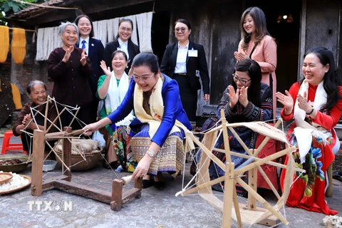 Phu nhân hai Thủ tướng Việt Nam và Lào thăm tỉnh Thái Bình