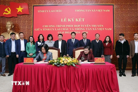 TTXVN ký kết phối hợp tuyên truyền với Tỉnh ủy Lai Châu