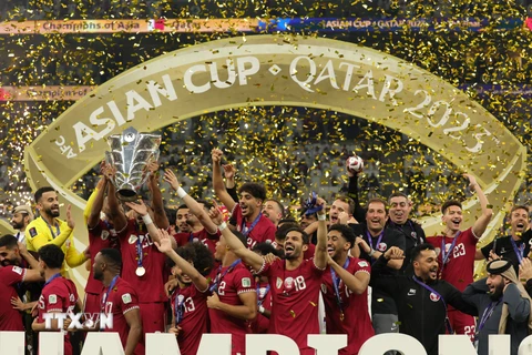 Đội tuyển Qatar vô địch Asian Cup 2023. (Nguồn: THX)