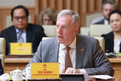 Cựu Đại sứ Ted Osius, Chủ tịch kiêm Tổng Giám đốc Hội đồng Kinh doanh Hoa Kỳ-ASEAN. (Ảnh: Dương Giang/TTXVN)