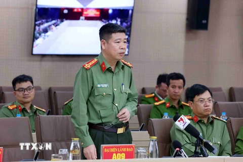 Đại tá Phan Thành Bá, Phó Cục trưởng Cục An ninh điều tra Bộ Công an. (Ảnh: Phạm Kiên/TTXVN)