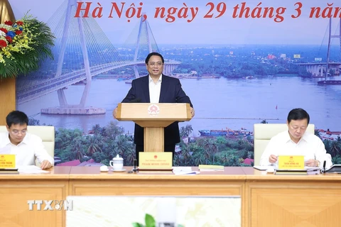 Thủ tướng Phạm Minh Chính chủ trì Phiên họp lần thứ 10 của Ban Chỉ đạo. (Ảnh: Dương Giang/TTXVN)