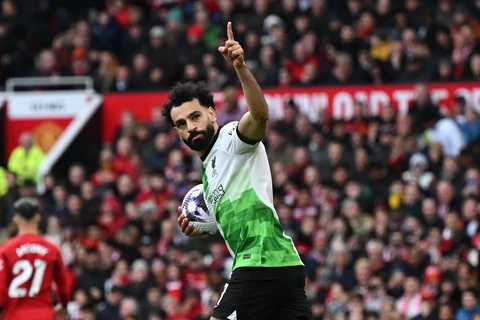 Salah lập hàng loạt kỷ lục với bàn thắng vào lưới M.U. (Nguồn: Getty Images)