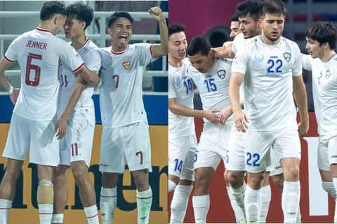 U23 Indonesia (trái) liệu có tiếp tục gây sốc khi đối đầu U23 Uzbekistan? (Nguồn: AFC)