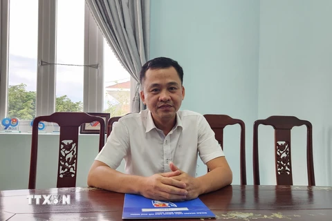 Anh Nguyễn Thành Trung, Bí thư Tỉnh đoàn Bình Định. (Ảnh: Sỹ Thắng/TTXVN)