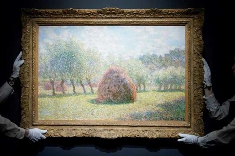 Bức tranh "Meules a Giverny" của danh họa Claude Monet. (Nguồn: AFP)