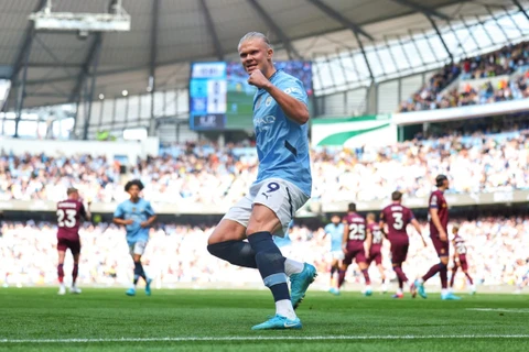 Haaland đưa Man City leo lên ngôi đầu Premier League. (Nguồn: Getty Images)